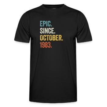 40 Years Epic Since October 1983 40th Birthday - Men's Functional T-Shirt - black - Front - AI Model Male 178 dark (178cm)