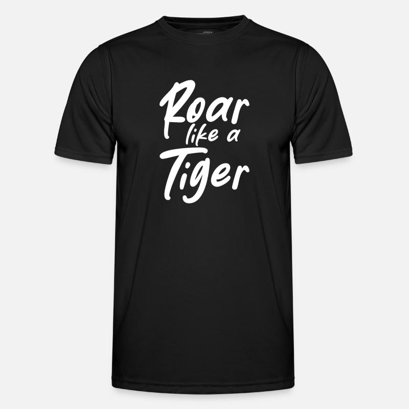 Roar Like A Tiger - Männer Funktions-T-Shirt - Schwarz