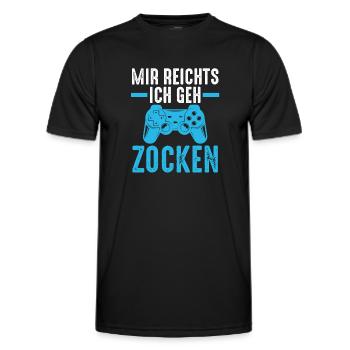 Zocker Zocken Gamer - Männer Funktions-T-Shirt - Schwarz - Vorne - AI Model Male 178 dark (178cm)