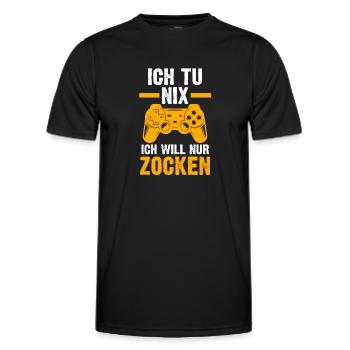 Zocker Zocken Gamer - Männer Funktions-T-Shirt - Schwarz - Vorne - AI Model Male 178 dark (178cm)