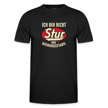 Ich bin nicht Stur nur Meinungsstabil - Männer Funktions-T-Shirt - Schwarz - Vorne - AI Model Male 178 dark (178cm)