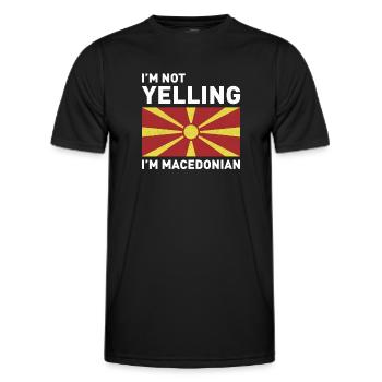 Macédoine Voyage Balkans Drapeau Macédonien - T-shirt sport Homme - noir - Devant - AI Model Male 178 dark (178cm)
