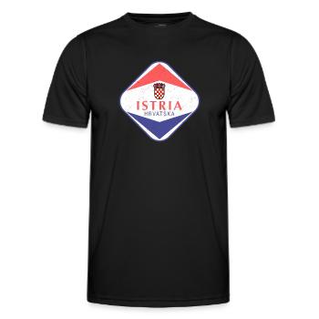 Istria Hrvatska Croatia Balkan Travel Holiday Flag - Men's Functional T-Shirt - black - Front - AI Model Male 178 dark (178cm)