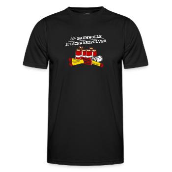 80% Baumwolle 20% Schwarzpulver - Männer Funktions-T-Shirt - Schwarz - Vorne - AI Model Male 178 dark (178cm)