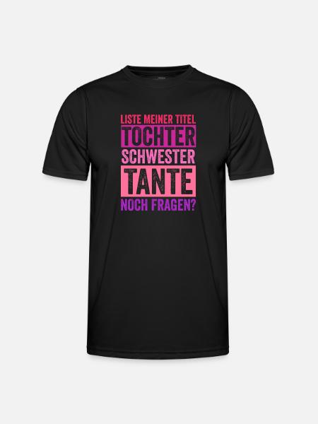 Schwester und Tante - Männer Funktions-T-Shirt - Schwarz