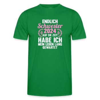 Werdende Schwester 2024 - Männer Funktions-T-Shirt - Kelly Green - Vorne - AI Model Male 178 dark (178cm)