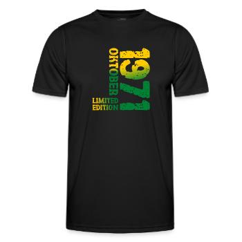 1971 Oktober Limited Edition 52. Geburtstag Deko - Männer Funktions-T-Shirt - Schwarz - Vorne - AI Model Male 178 dark (178cm)