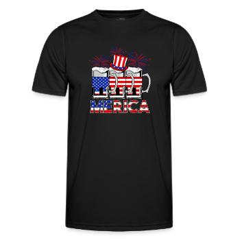 USA 4 juillet Beer Merica - T-shirt sport Homme - noir - Devant - AI Model Male 178 dark (178cm)