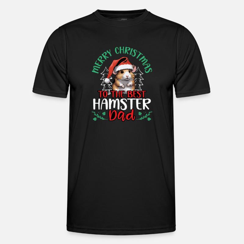 Merry Christmas Hamster Daddy - Men's Functional T-Shirt - black