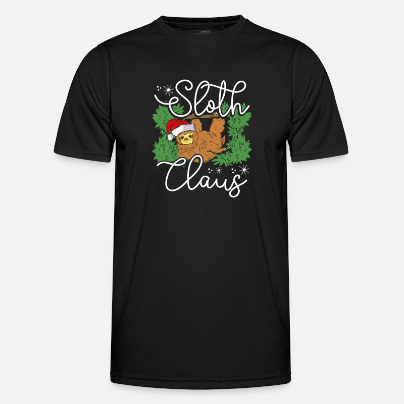 Weihnachtsfaultier - Männer Funktions-T-Shirt - Schwarz