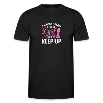 Schach Schachbrett Schachmatt Schachspieler - Männer Funktions-T-Shirt - Schwarz - Vorne - AI Model Male 178 dark (178cm)