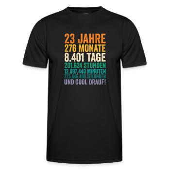 23 Jahre Dreiundzwanzigster Geburtstag - Männer Funktions-T-Shirt - Schwarz - Vorne - AI Model Male 178 dark (178cm)