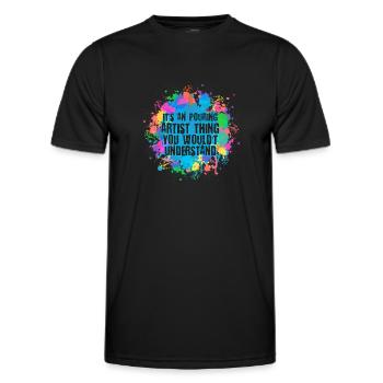 Painter Canvas Fluid Painting Art Paint - Men's Functional T-Shirt - black - Front - AI Model Male 178 dark (178cm)