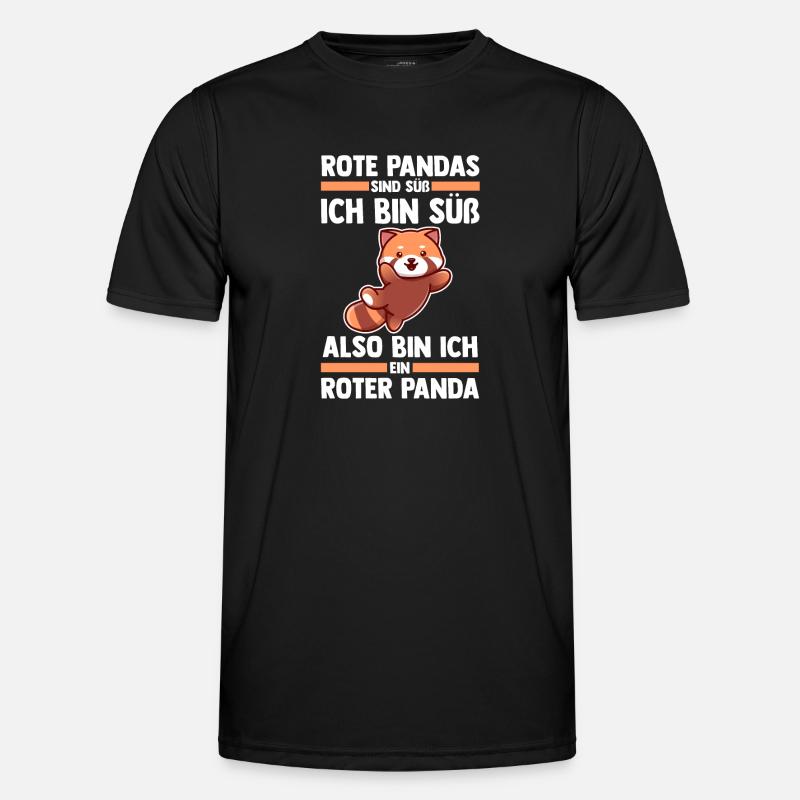 Roter Panda - Männer Funktions-T-Shirt - Schwarz