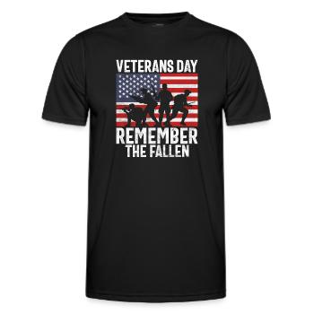 Veterans Day Commemorating the Fallen Heroes - Men's Functional T-Shirt - black - Front - AI Model Male 178 dark (178cm)