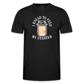 Ich Knete, Um Den Teig Mit Dem Starter - Männer Funktions-T-Shirt - Schwarz - Vorne - AI Model Male 178 dark (178cm)