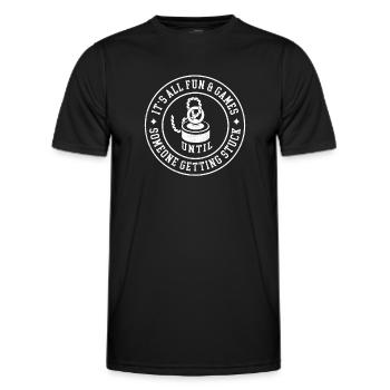 It's All Fun & Games Until Someone Getting Stuck - Männer Funktions-T-Shirt - Schwarz - Vorne - AI Model Male 178 dark (178cm)