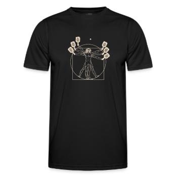 Vitruvian Man Pickleball - Men's Functional T-Shirt - black - Front - AI Model Male 178 dark (178cm)