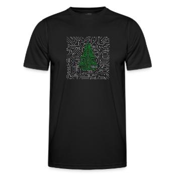CPU Motherboard Schaltkreis IT Weihnachtsbaum - Männer Funktions-T-Shirt - Schwarz - Vorne - AI Model Male 178 dark (178cm)