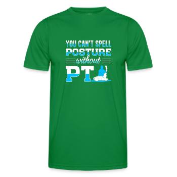 Emploi de physiothérapeute PT Physiotherapy - T-shirt sport Homme - vert - Devant - AI Model Male 178 dark (178cm)