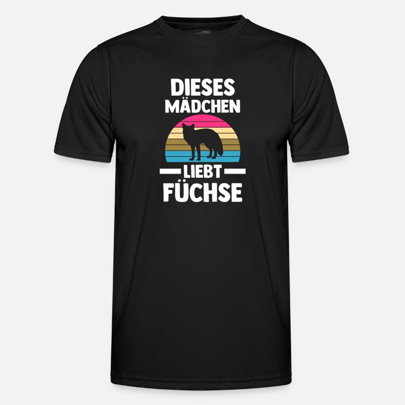 Fuchs - Männer Funktions-T-Shirt - Schwarz