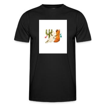 Cowboy Cowboy Boots Western Gift - Men's Functional T-Shirt - black - Front - AI Model Male 178 dark (178cm)