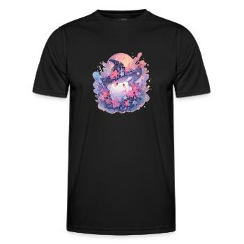 Ghost Halloween Ghost Halloween Ghost Costume - Men's Functional T-Shirt - black - Front - AI Model Male 178 dark (178cm)