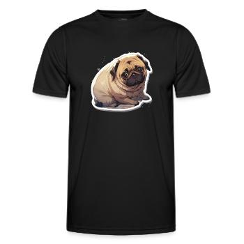 Carlin Carlin Chien Carlin Vivre Carlin Cadeaux - T-shirt sport Homme - noir - Devant - AI Model Male 178 dark (178cm)