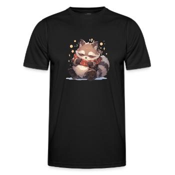 Raton laveur, raton laveur, raton laveur, bébé garde ours - T-shirt sport Homme - noir - Devant - AI Model Male 178 dark (178cm)