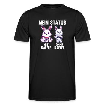 Hase Mein Status Mit Kaffee Ohne Kaffee - Männer Funktions-T-Shirt - Schwarz - Vorne - AI Model Male 178 dark (178cm)