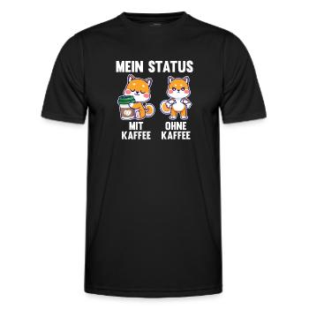 Hund Mein Status Mit Kaffee Ohne Kaffee - Männer Funktions-T-Shirt - Schwarz - Vorne - AI Model Male 178 dark (178cm)