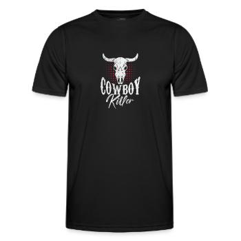 Cow-boy - T-shirt sport Homme - noir - Devant - AI Model Male 178 dark (178cm)