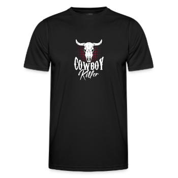 Cowboy Cowboy Boots Western Gift - Men's Functional T-Shirt - black - Front - AI Model Male 178 dark (178cm)