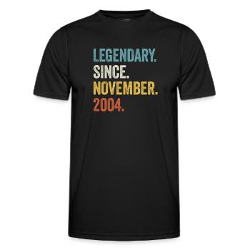 19. Geburtstag 19 Jahre Legendary November 2004 - Männer Funktions-T-Shirt - Schwarz - Vorne - AI Model Male 178 dark (178cm)