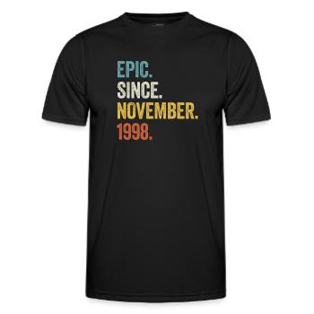 25 Years Epic Since November 1998 25th Birthday - Men's Functional T-Shirt - black - Front - AI Model Male 178 dark (178cm)