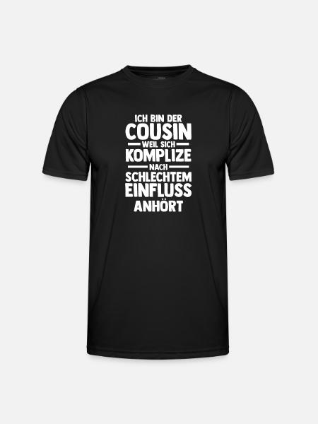 Cousins Cousin - Männer Funktions-T-Shirt - Schwarz