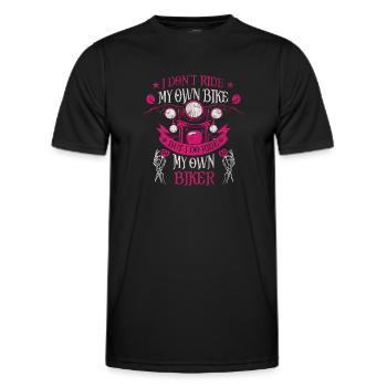 Je ne fais pas mon propre vélo, mais je conduis mon propre motard - T-shirt sport Homme - noir - Devant - AI Model Male 178 dark (178cm)