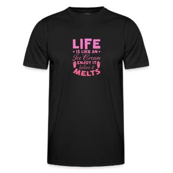 Eiscreme Eis Eiskrem Ice Cream Sommer Geschenk - Männer Funktions-T-Shirt - Schwarz - Vorne - AI Model Male 178 dark (178cm)