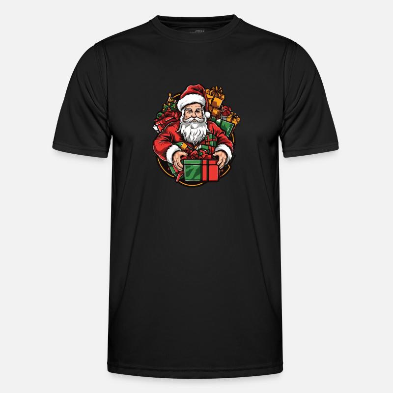 Weihnachtsmann Geschenke - Männer Funktions-T-Shirt - Schwarz