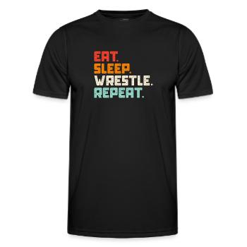 Wrestling Wrestler Fight Wrestling Ringer Gift - Men's Functional T-Shirt - black - Front - AI Model Male 178 dark (178cm)