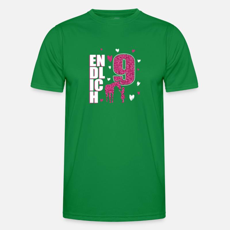 Endlich 9 Pferd Pony Männer Funktions-T-Shirt