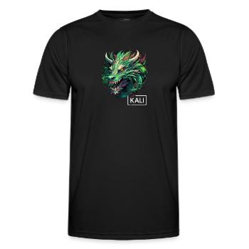 Modern Green Kali Linux Dragon Design for Ethical - Men's Functional T-Shirt - black - Front - AI Model Male 178 dark (178cm)