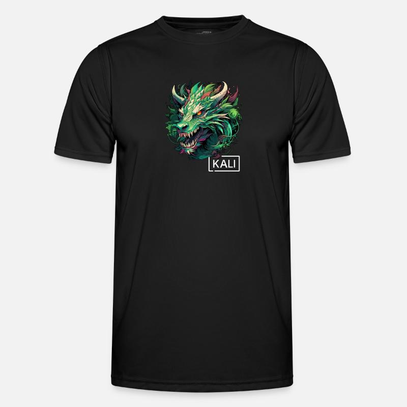 Modernes grünes Kali Linux Drache Design für Männer Funktions-T-Shirt