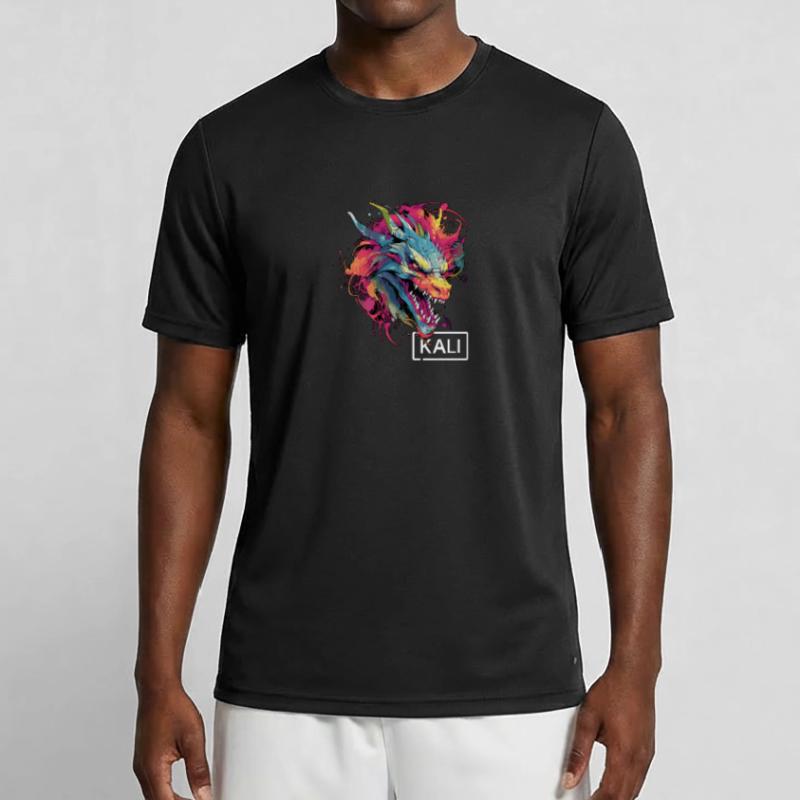 Kali Linux Dragon Design coloré pour DevOps et T-shirt sport Homme