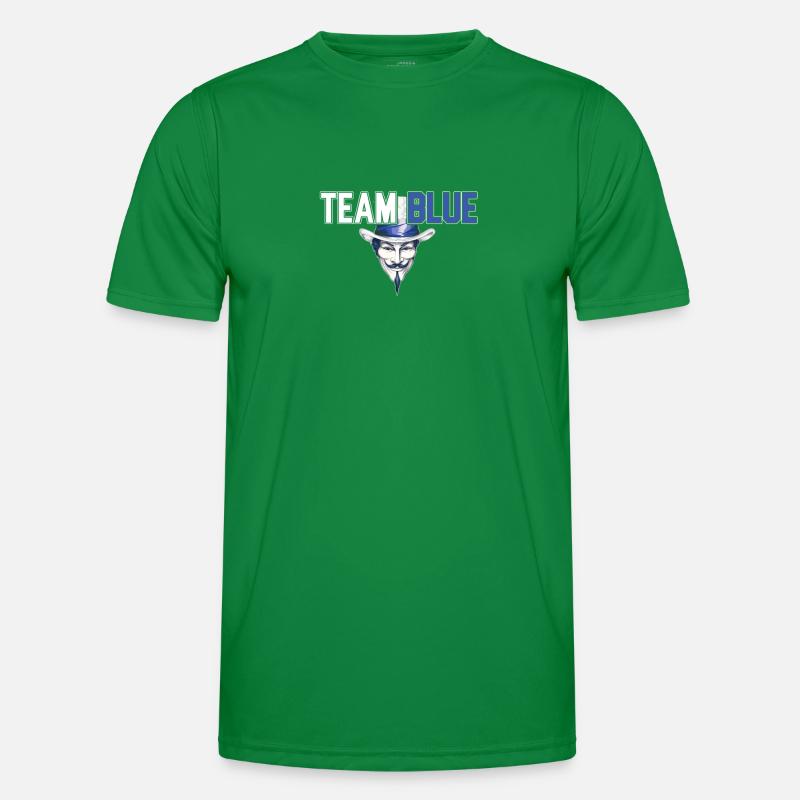 Team Blue Hackathon White Hat Hackers Stolz Männer Funktions-T-Shirt