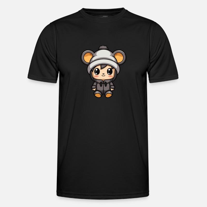 Mouse Winter Comic - Men's Functional T-Shirt - black