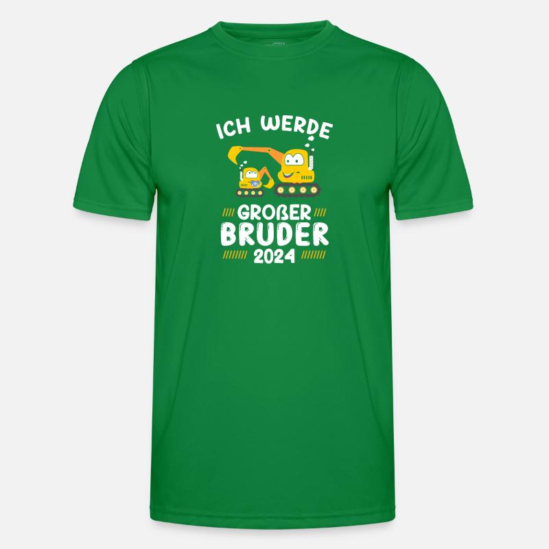 Ich Werde Großer Bruder 2024 Bagger Männer Funktions-T-Shirt