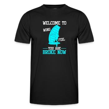Wingsurfing Foil Wing Wing Boarding Wing Foiling - Männer Funktions-T-Shirt - Schwarz - Vorne - AI Model Male 178 dark (178cm)
