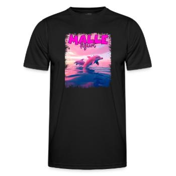 Mallefiziert Delfin Urlaub Mallorca Ibiza Malle - Männer Funktions-T-Shirt - Schwarz - Vorne - AI Model Male 178 dark (178cm)