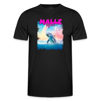 Mallefiziert Delfin Urlaub Mallorca Ibiza Malle - Männer Funktions-T-Shirt - Schwarz - Vorne - AI Model Male 178 dark (178cm)